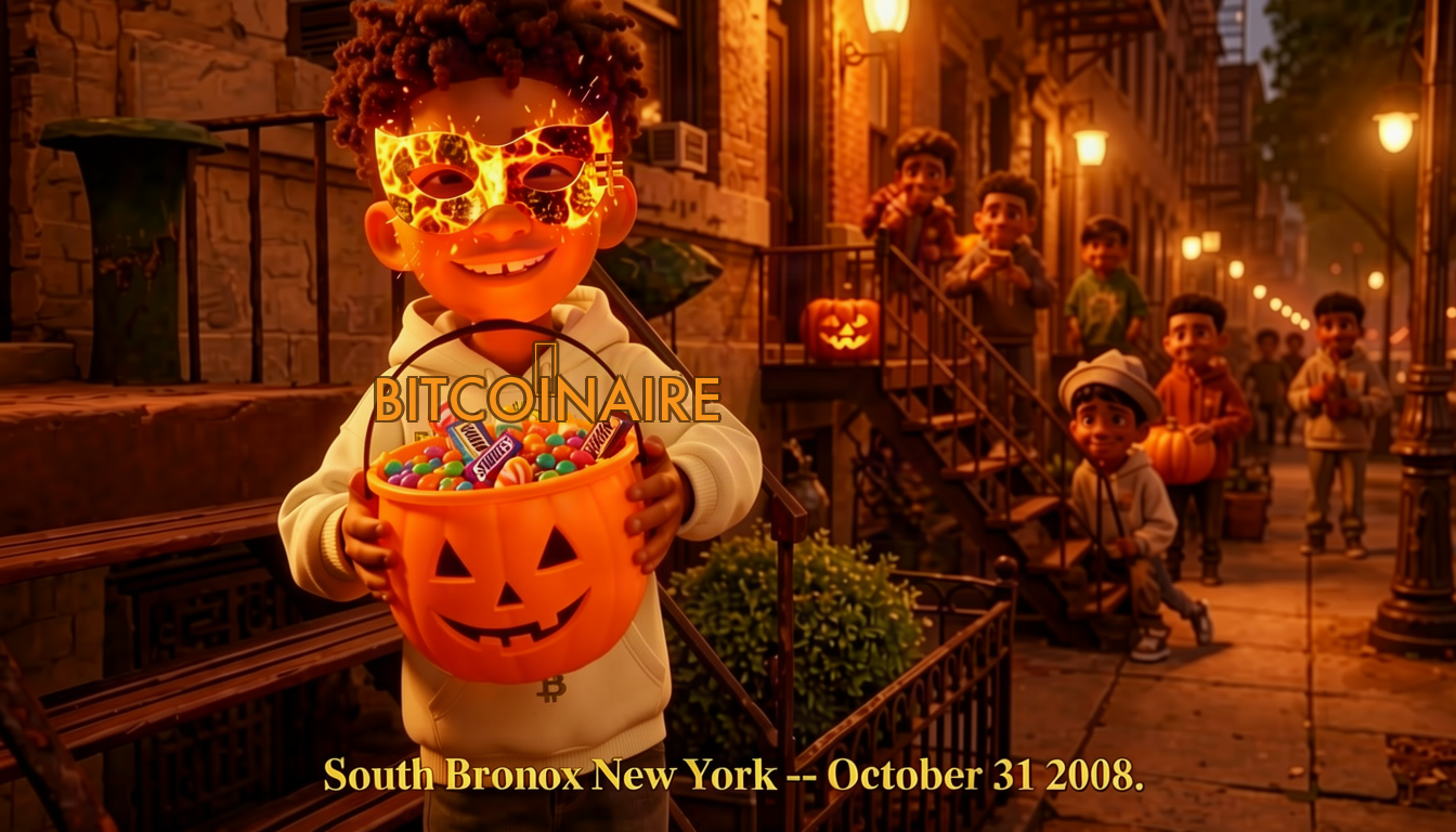 Tae — South Bronx, Halloween 2008. The ₿ mask.